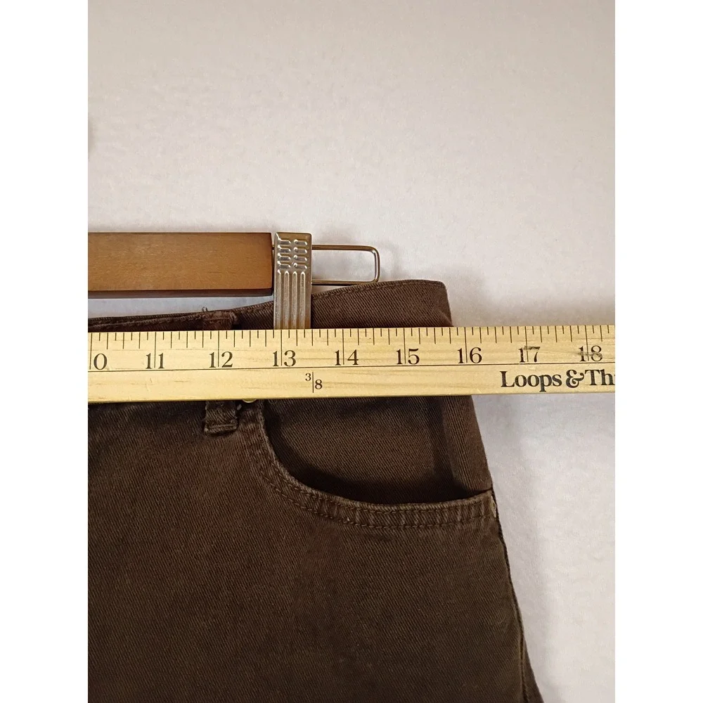 Dark Academia Gloria Vanderbilt Women 12 Brown Amanda High Rise Straight Pants